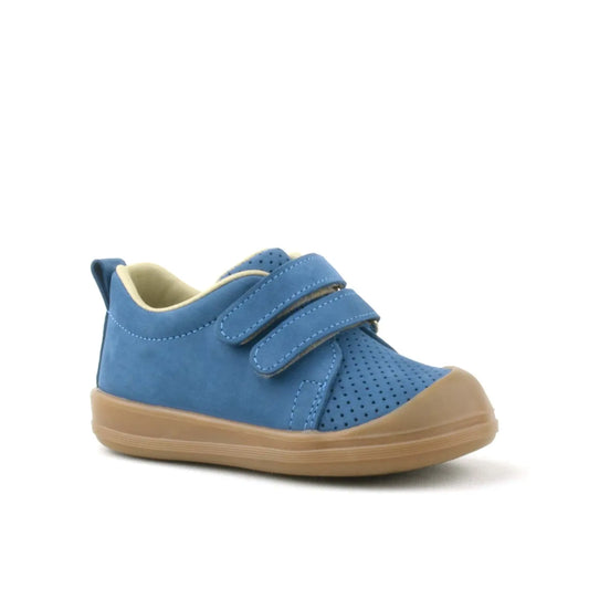 Blauwe sneakers van Echt Leer en klittenband – Stevig, Speels & Supercomfortabel